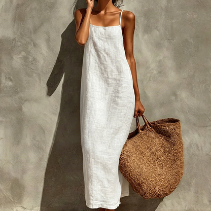🎉 LIMITED TIME 50% OFF! 👗 Women's Casual Solid Color Slip Dress – Lightweight Cotton Blend & Flowing Maxi Length 🌸