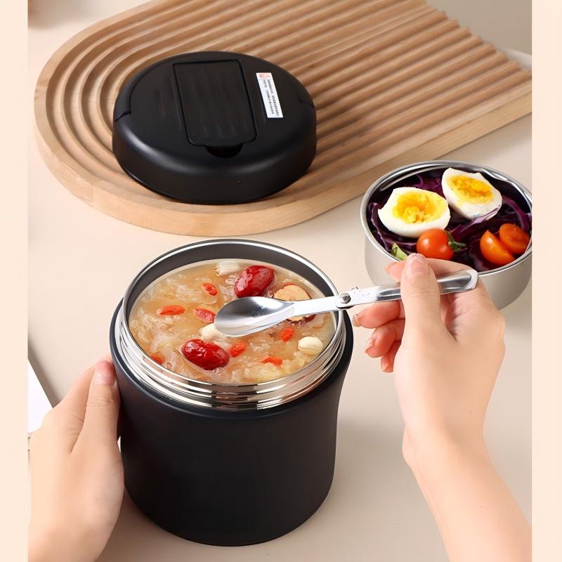 📢📢50% OFF !! ⏰Vacuum Insulated Food Jar with Folding Spoon