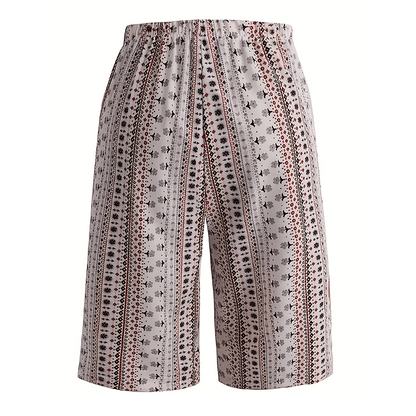 🌸 LIMITED TIME 50% OFF! 👖 Women's Retro Printed Wide Leg Shorts – Elastic Waistband & Loose Straight-Leg Fit ⏰✨