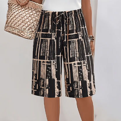 🌸 LIMITED TIME 50% OFF! 👖 Women's Retro Printed Wide Leg Shorts – Elastic Waistband & Loose Straight-Leg Fit ⏰✨