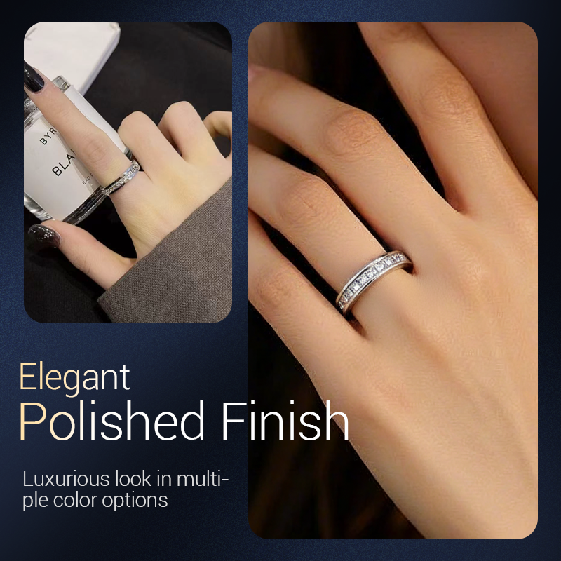 📢📢50% OFF !! ⏰Titanium Steel Rotatable Spinner Ring with Zirconia