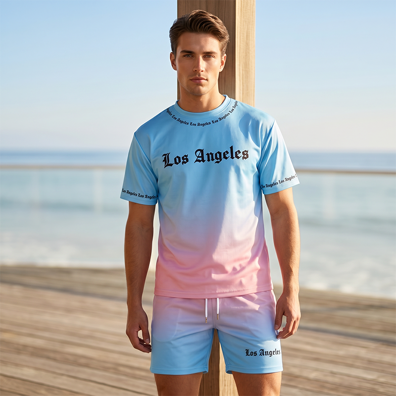 🌊 LIMITED TIME 50% OFF! 🔥 Men's Summer Casual Printed 2-Piece Set – 82K+ Sold! Eye-Catching Gradient Design & Premium Comfort Fabric 🎯