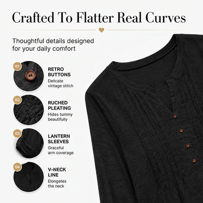 🎉 2026 Sale — Over 47,000 Sold! 👚 V-Neck Pleated Blouse – Graceful ✨