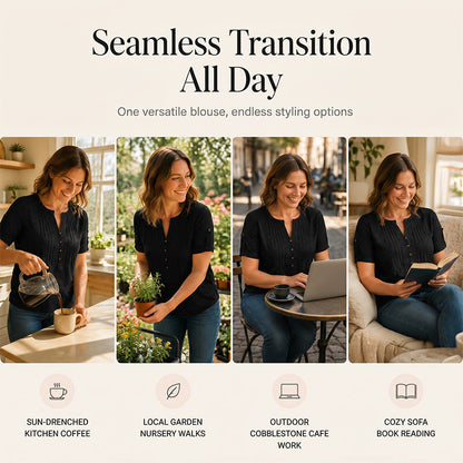 🎉 2026 Sale — Over 47,000 Sold! 👚 V-Neck Pleated Blouse – Graceful ✨