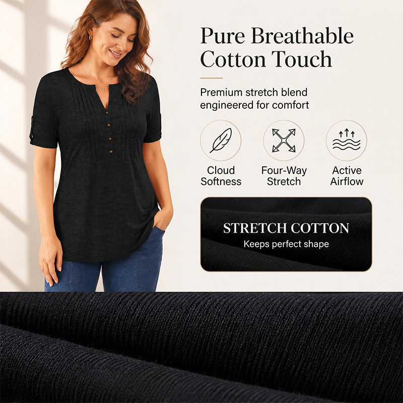 🎉 2026 Sale — Over 47,000 Sold! 👚 V-Neck Pleated Blouse – Graceful ✨