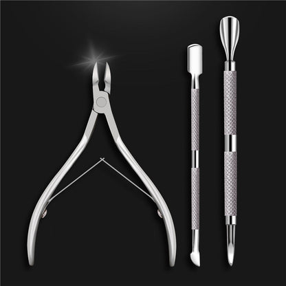 3-Piece Stainless Steel Cuticle Care Tool Set
