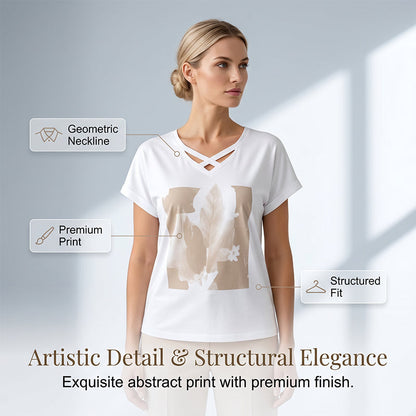 📢📢40% OFF !! ⏰Women Casual Two Piece Set V Neck Tee and Cropped Pants