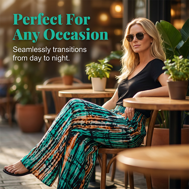 🎉 2026 Sale — Over 83,000 Sold!💞 Women's Smocked High-Waist Wide-Leg Trousers – Effortless Elegance 🌿