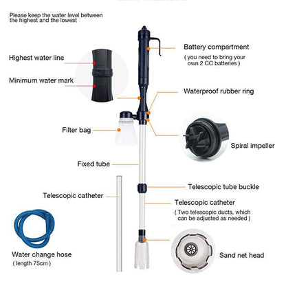 ⏰ Electric Aquarium Gravel Cleaner
