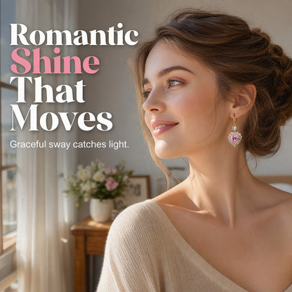 🎉 2026 Sale — Over 45,000 Sold!💎Sparkling Heart-Shaped Drop Earrings – Rhinestone, Gold Tone 💕