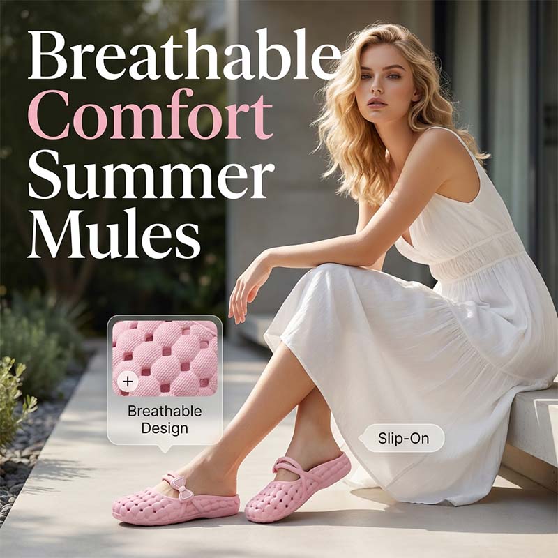 📢📢40% OFF !! ⏰Women's Closed-Toe Breathable Mules