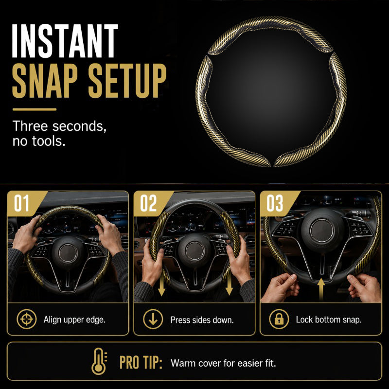 📢📢50% OFF !! ⏰Universal Carbon Fiber Steering Wheel Cover