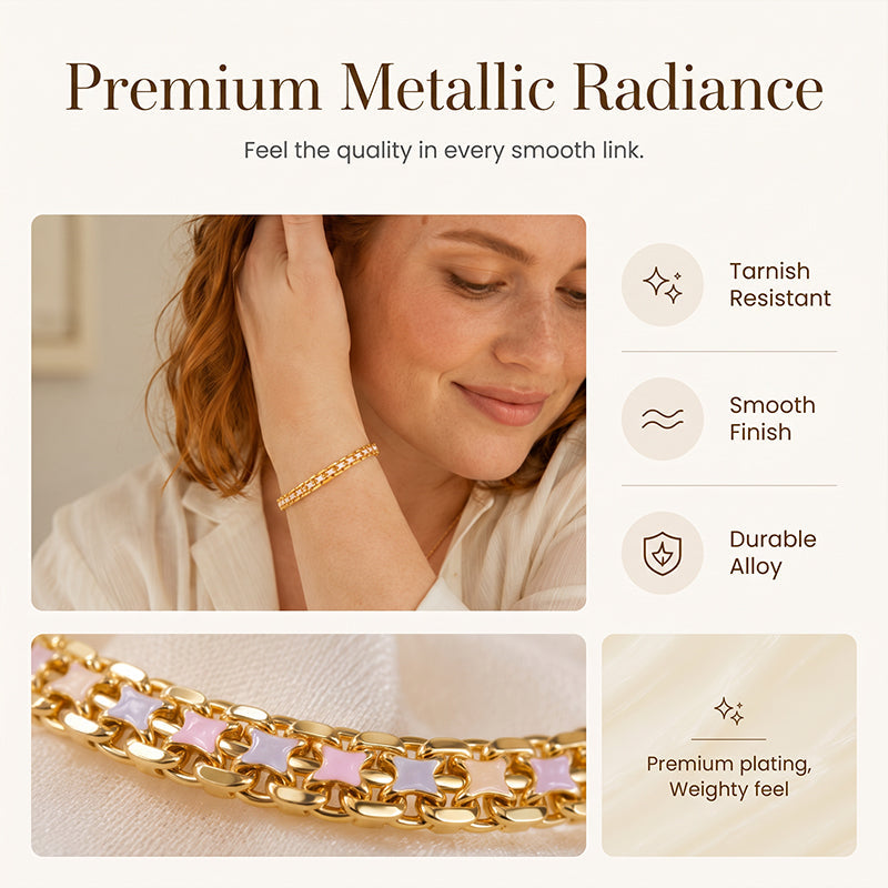 Women's Spliced Gold Chain Bracelet