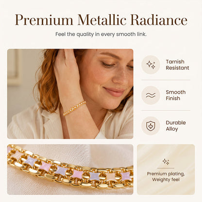 Women's Spliced Gold Chain Bracelet