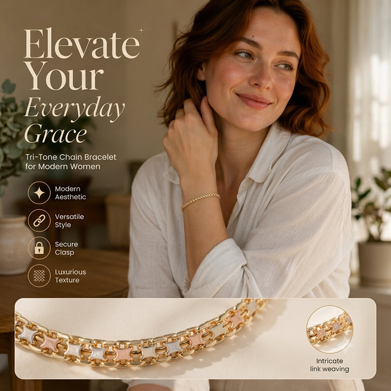Women's Spliced Gold Chain Bracelet