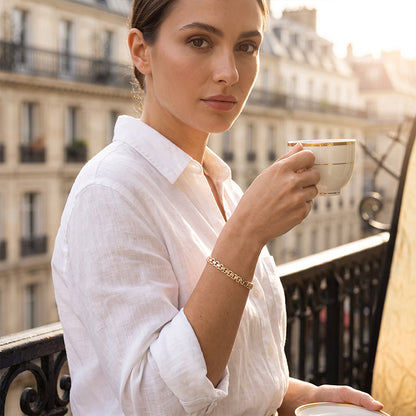 Women's Spliced Gold Chain Bracelet
