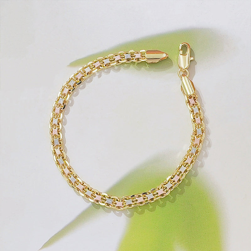 Women's Spliced Gold Chain Bracelet