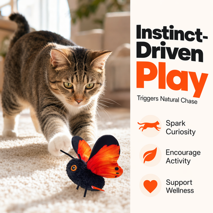🐱🪸 50% OFF! ⚡ Smart Sensing Automatic Flapping Butterfly Cat Toy – Interactive Electric Pet Play Toy for Indoor Cats