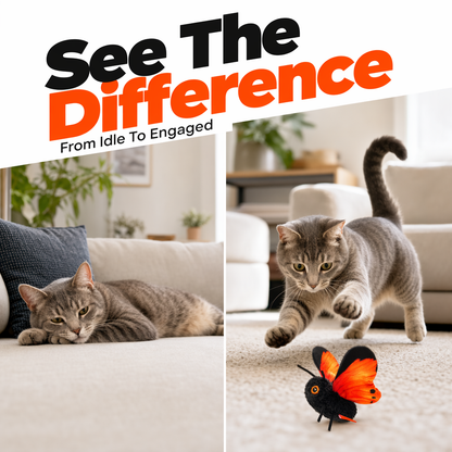 🐱🪸 50% OFF! ⚡ Smart Sensing Automatic Flapping Butterfly Cat Toy – Interactive Electric Pet Play Toy for Indoor Cats