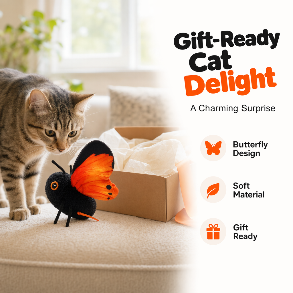 🐱🪸 50% OFF! ⚡ Smart Sensing Automatic Flapping Butterfly Cat Toy – Interactive Electric Pet Play Toy for Indoor Cats