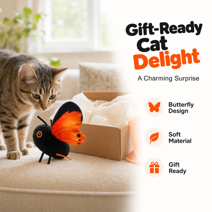 🐱🪸 50% OFF! ⚡ Smart Sensing Automatic Flapping Butterfly Cat Toy – Interactive Electric Pet Play Toy for Indoor Cats