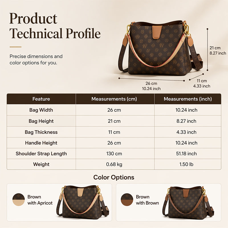 🎉 2026 Sale — Over 31,000 Sold! 💞 Women’s Vintage Monogram Bucket Bag with Adjustable Shoulder Strap