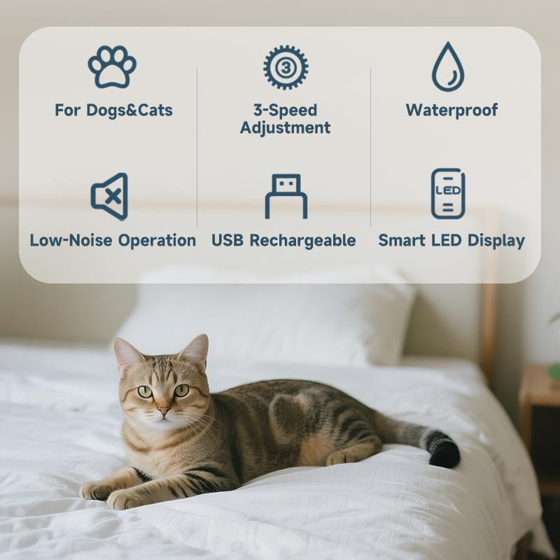 🎉 2026 Sale — Over 39000 Sold! 💰Quiet LED Display Pet Hair Clipper｜Cordless Low Noise Dog Cat Grooming Trimmer ✨