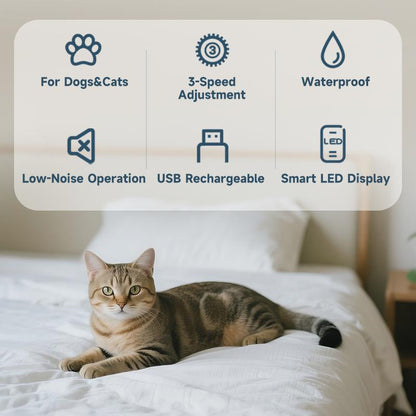 🎉 2026 Sale — Over 39000 Sold! 💰Quiet LED Display Pet Hair Clipper｜Cordless Low Noise Dog Cat Grooming Trimmer ✨
