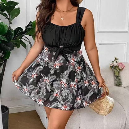 🎉 2026 Sale — Over 36,200 Sold!🌊 Plus Size Tummy Control 2‑Piece Swimsuit Set – Elegant ✨