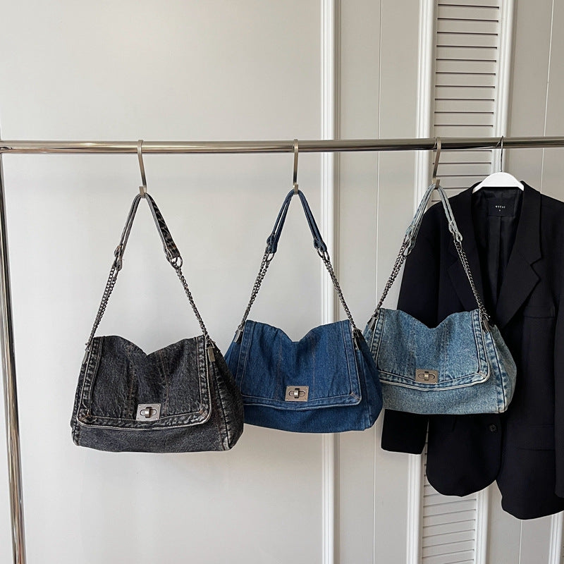 📢📢40% OFF !! ⏰Retro Large Capacity Chain Strap Shoulder Bag