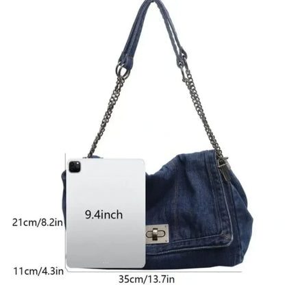 📢📢40% OFF !! ⏰Retro Large Capacity Chain Strap Shoulder Bag