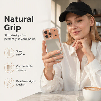 💞 Shockproof Makeup Mirror Phone Case – Slim, Integrated HD Mirror & Armor Grade Protection ✨