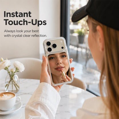 💞 Shockproof Makeup Mirror Phone Case – Slim, Integrated HD Mirror & Armor Grade Protection ✨