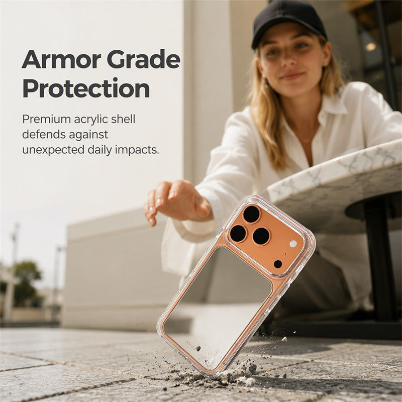 💞 Shockproof Makeup Mirror Phone Case – Slim, Integrated HD Mirror & Armor Grade Protection ✨