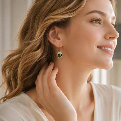 🌹  Elegant Rosebud C-Shaped Hoop Earrings – Rhinstone Embellished, Lightweight Alloy, 4 Colors ✨