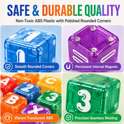 Magnetic Alphabet Number Cubes for Children