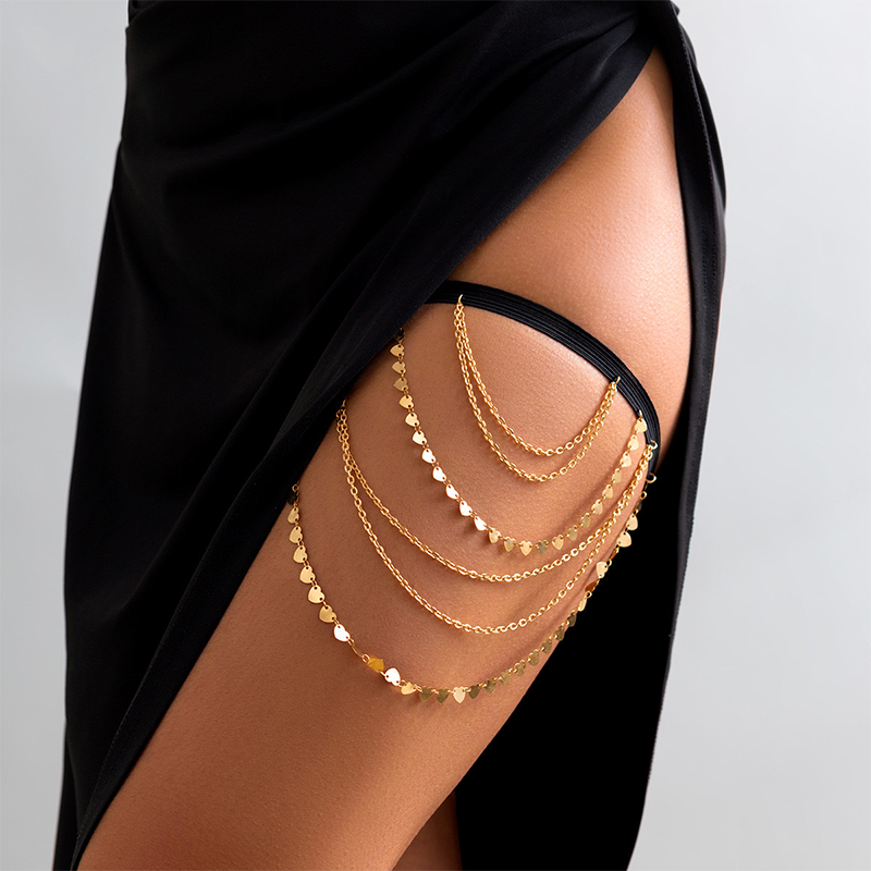 Multi-Layer Heart Tassel Thigh Chain