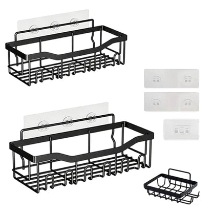 Drill-Free Bathroom Shelf Set