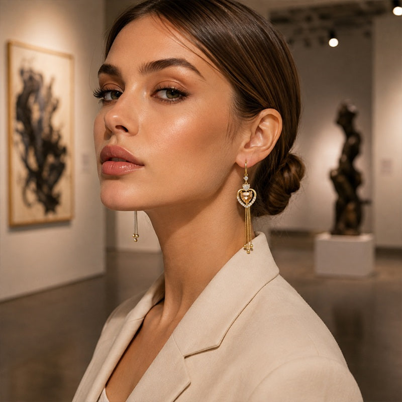 📢📢42% OFF !! ⏰ 2026 Sale — Over 29,500 Sold!💖 Statement Heart Tassel Earrings