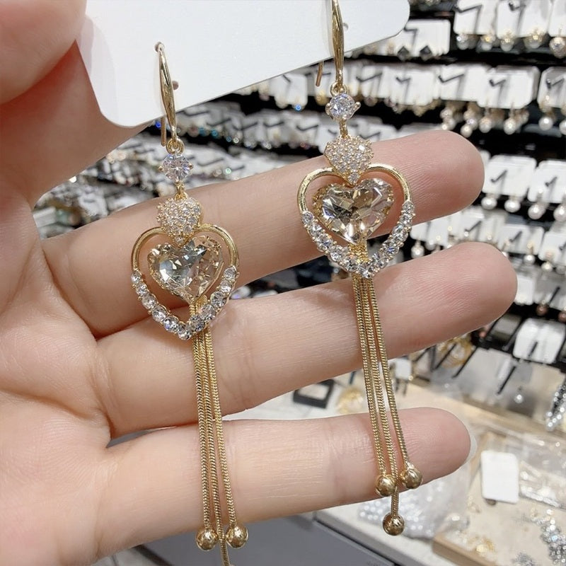 📢📢42% OFF !! ⏰ 2026 Sale — Over 29,500 Sold!💖 Statement Heart Tassel Earrings