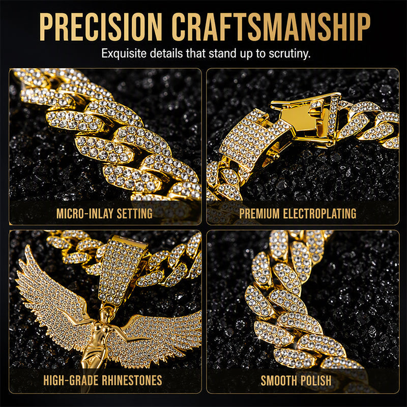 📢📢40% OFF !! ⏰Men's Sprakling Rhinestone Pendant Necklace