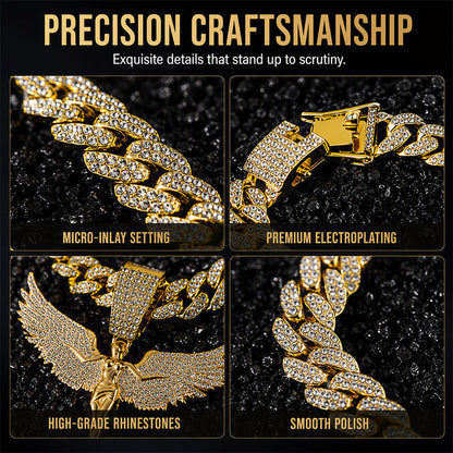 📢📢40% OFF !! ⏰Men's Sprakling Rhinestone Pendant Necklace