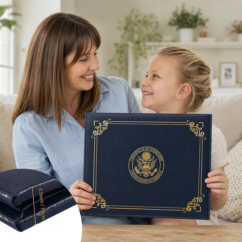 📢📢40% OFF !! ⏰United States Birth Certificate Holder Elegant Gold Foil Protective Cover