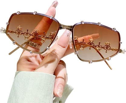 Chic Sunglasses with Rhinestone Accents for Women