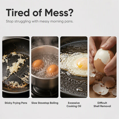 🍳 BUY 1 GET 1 FREE! ✨ Dual Cavity Microwave Egg Poacher – Quick Oil-Free Cooking, Food-Grade PP & Versatile Kitchen Essential 💫