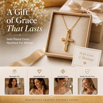 💫 LIMITED TIME 50% OFF! Women's Sparkling Twisted Knot Cross Pendant Necklace – Elegant Faith-Inspired Design with Brilliant Shine ✨