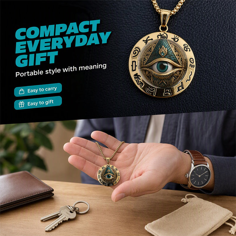 🎉 LIMITED TIME 50% OFF! 👁️ Vintage All Seeing Eye Pendant Necklace – Intricate Motif, Lightweight Zinc Alloy & Versatile Style ✨