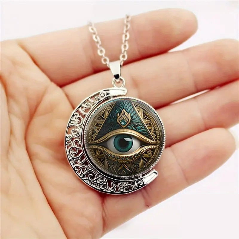 🎉 LIMITED TIME 50% OFF! 👁️ Vintage All Seeing Eye Pendant Necklace – Intricate Motif, Lightweight Zinc Alloy & Versatile Style ✨