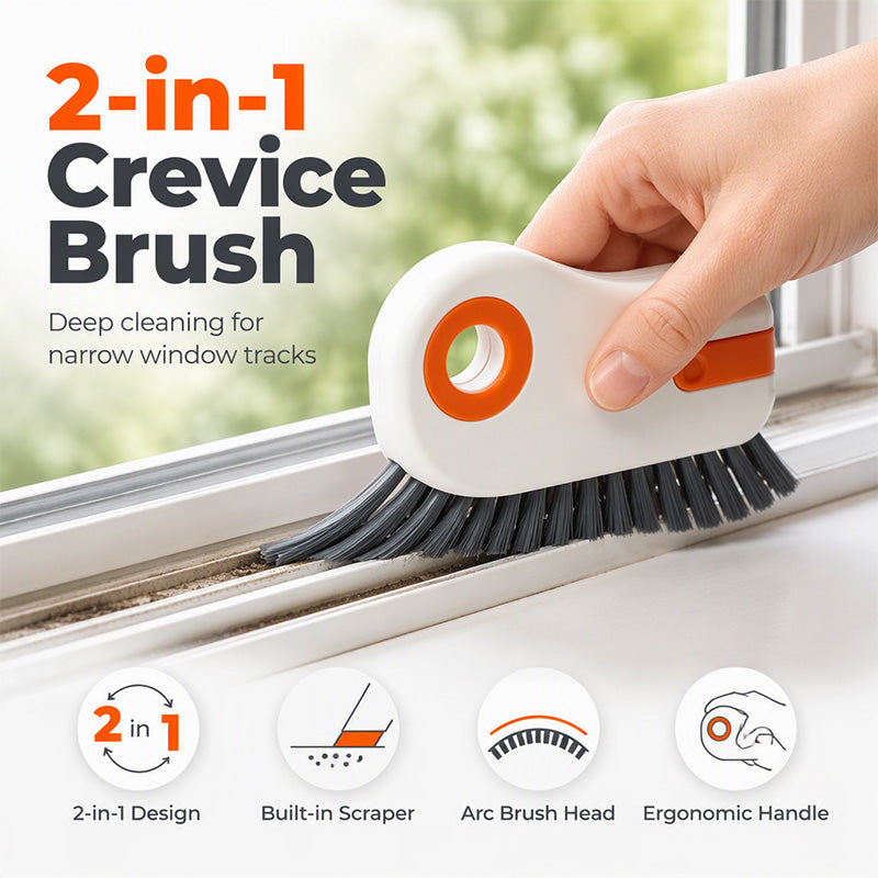 🧹 BUY 1 GET 1 FREE! ⚡ 2‑in‑1 Window Groove Cleaning Brush – Labor‑saving, Ergonomic, Durable ✨