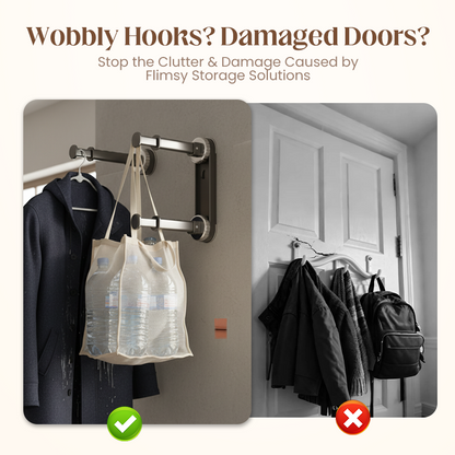 📢📢40% OFF !! ⏰ Foldable Telescopic Suction-Cup Hanger Rack – No-Drill Retractable Clothes Drying Pole